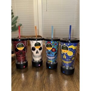 4 Cold Gear Insulated Travel Cups Halloween Day Of The Dead Light Up
